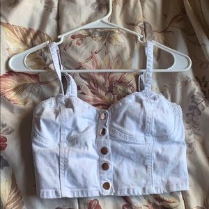 ✨3/$15 or 4/$20✨ F21 white button down crop top